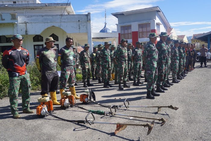 Kodim 0113/Gayo Lues lakukan Karya Bakti dalam Rangka HUT TNI ke 79 Tahun