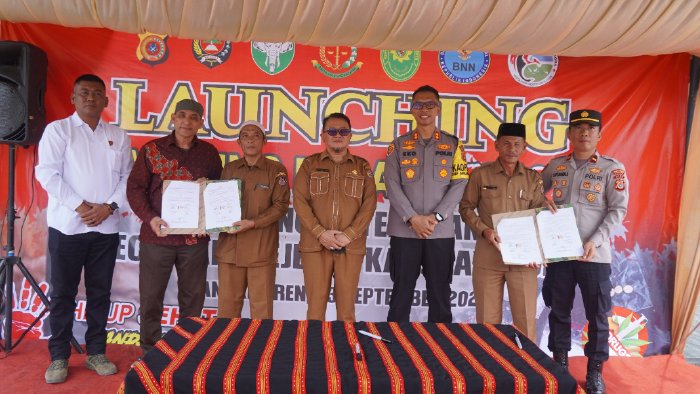 Launching Desa Bebas Narkoba, Pengulu Kutelintang Baca Ikrar Bersama